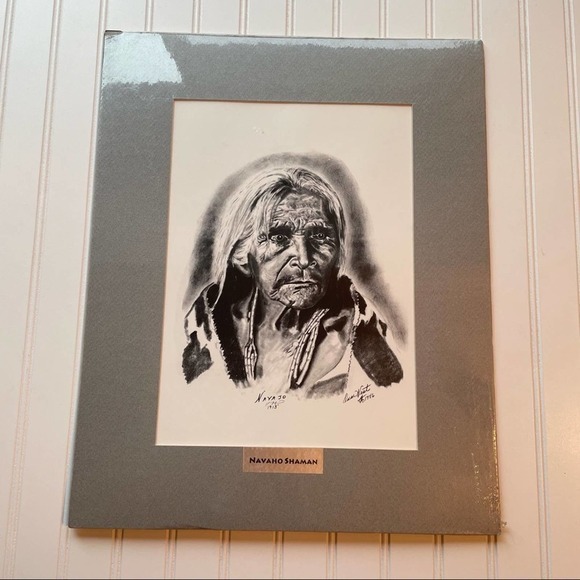 Running Horse Trading Company Other - Vintage Native American Indian Art Print Navaho Shaman 1913 Ken West 1986